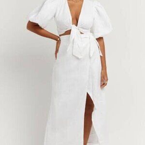 DISSH - Hallie Wrap Linen Skirt White - size 4 US